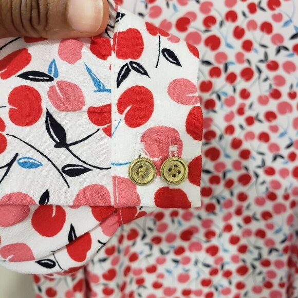 Loft Petite Cherry Balloon Sleeve Swing Dress - Picture 10 of 13